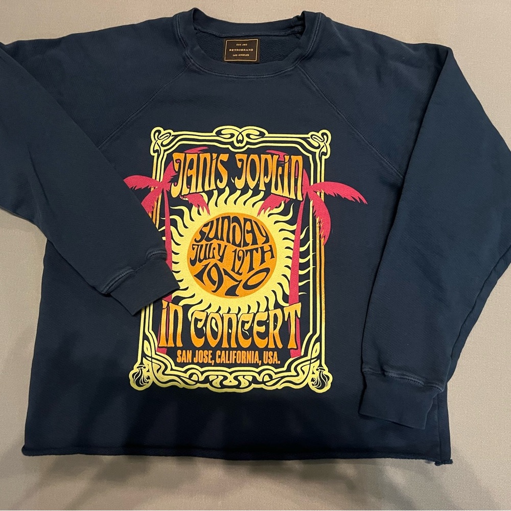 Women’s Anthropologie Retrobrand navy sweatshirt size small